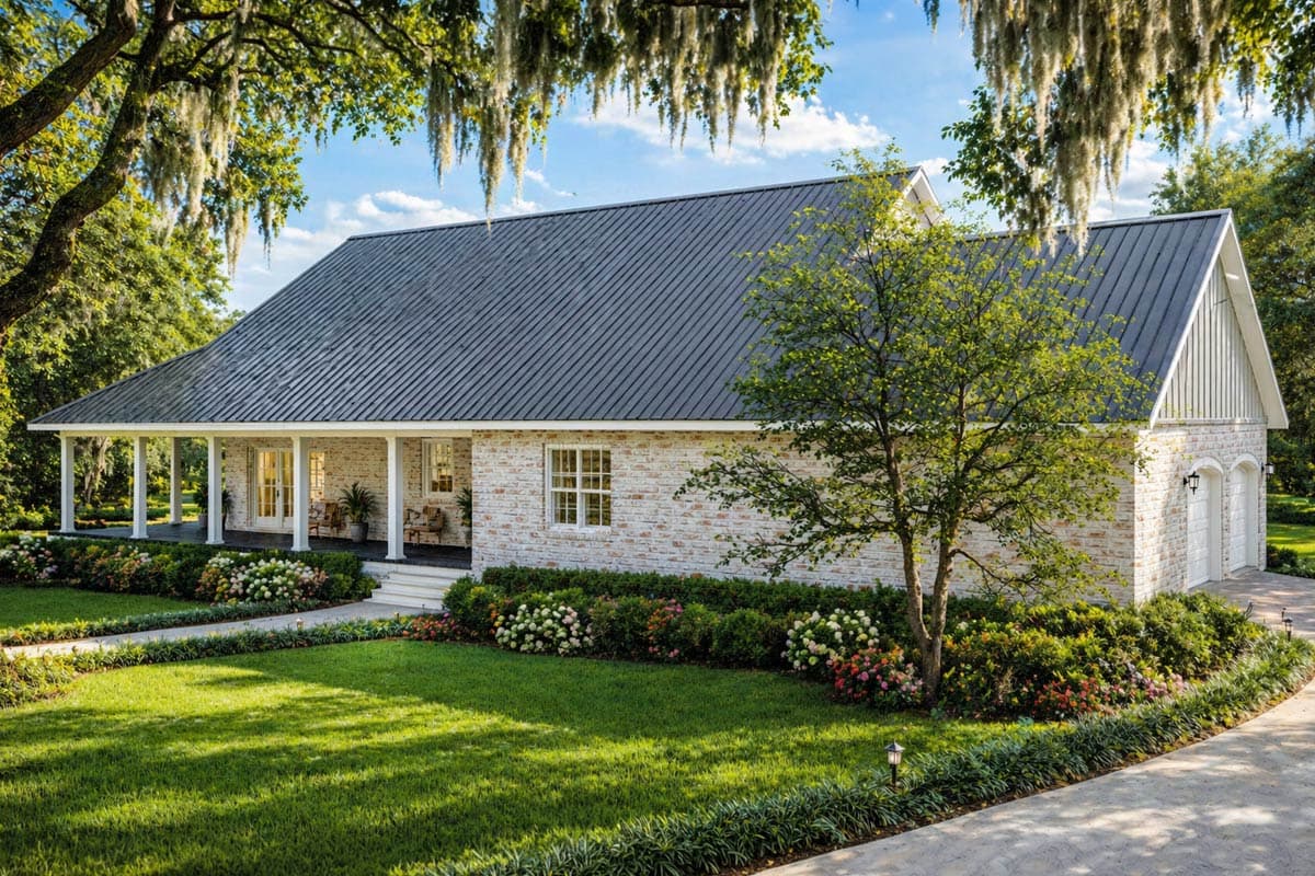 Plan 25018DH: One-Level Country Home Plan with Idyllic Wrap-Around Porch - Image #3 - Country, Farmhouse, Southern, Southern Traditional, Traditional
