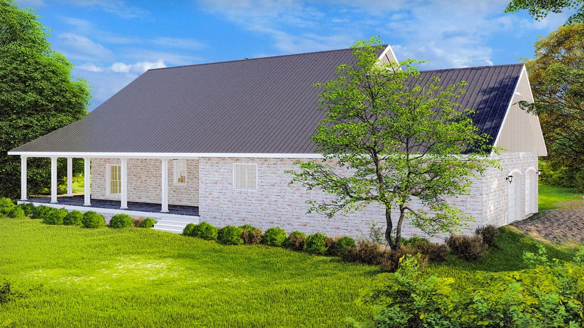 Plan 25018DH: One-Level Country Home Plan with Idyllic Wrap-Around Porch - Image #6 - Country, Farmhouse, Southern, Southern Traditional, Traditional