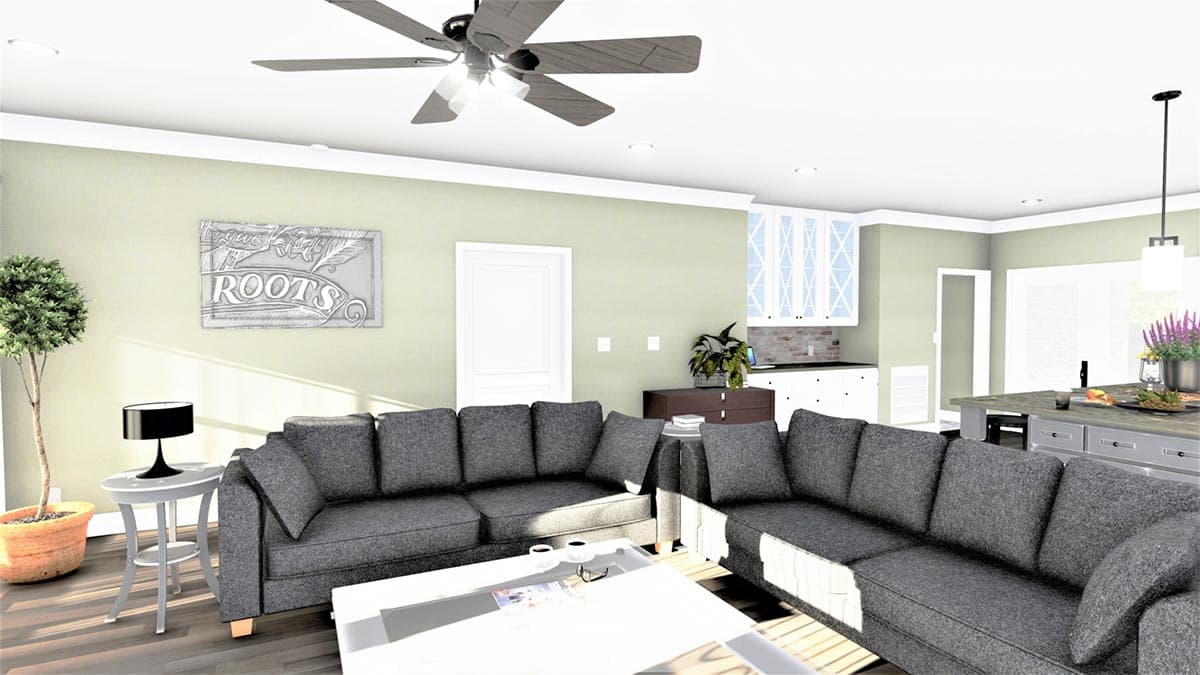 Plan 25018DH: One-Level Country Home Plan with Idyllic Wrap-Around Porch - Image #8 - Country, Farmhouse, Southern, Southern Traditional, Traditional