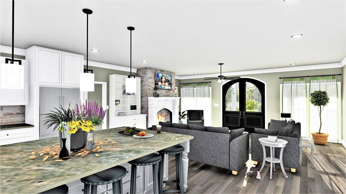 Plan 25018DH: One-Level Country Home Plan with Idyllic Wrap-Around Porch - Image #11 - Country, Farmhouse, Southern, Southern Traditional, Traditional