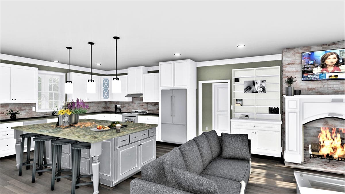 Plan 25018DH: One-Level Country Home Plan with Idyllic Wrap-Around Porch - Image #12 - Country, Farmhouse, Southern, Southern Traditional, Traditional