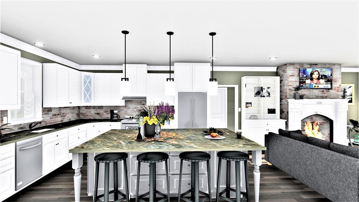 Plan 25018DH: One-Level Country Home Plan with Idyllic Wrap-Around Porch - Image #13 - Country, Farmhouse, Southern, Southern Traditional, Traditional