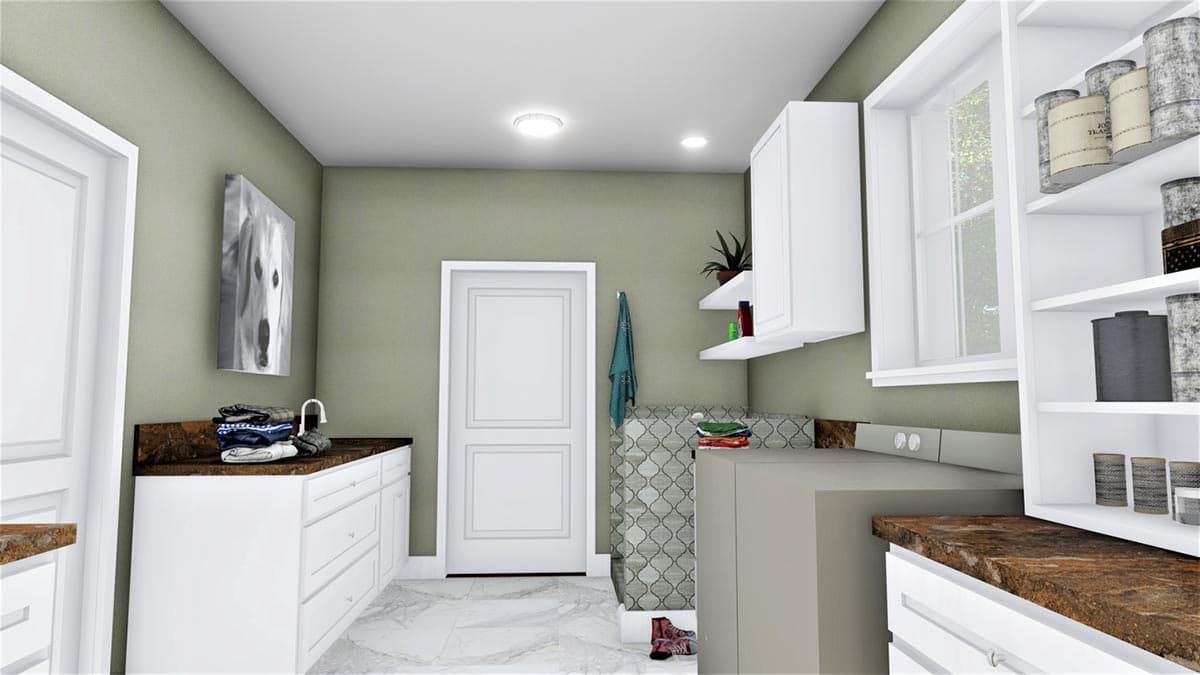 Plan 25018DH: One-Level Country Home Plan with Idyllic Wrap-Around Porch - Image #18 - Country, Farmhouse, Southern, Southern Traditional, Traditional