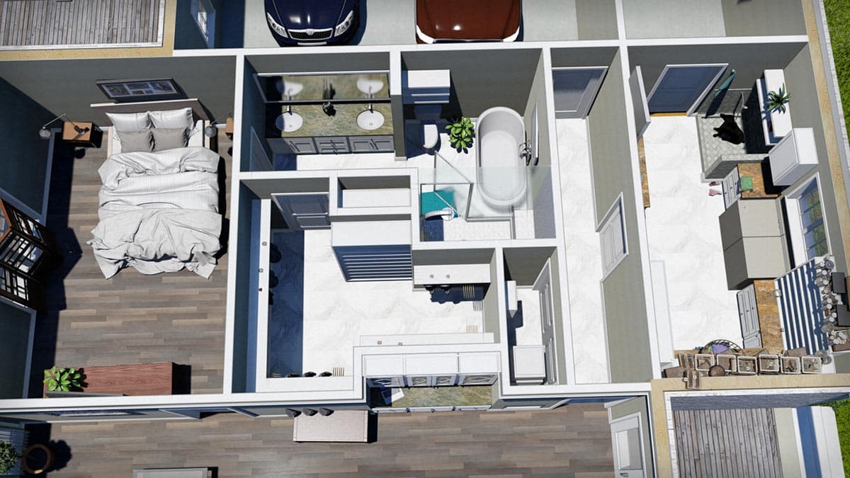 Plan 25018DH: One-Level Country Home Plan with Idyllic Wrap-Around Porch - Image #24 - Country, Farmhouse, Southern, Southern Traditional, Traditional