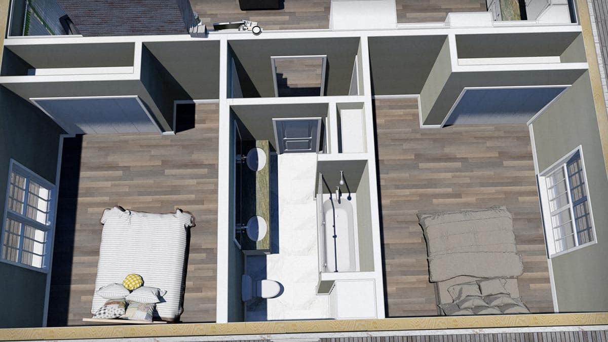 Plan 25018DH: One-Level Country Home Plan with Idyllic Wrap-Around Porch - Image #26 - Country, Farmhouse, Southern, Southern Traditional, Traditional