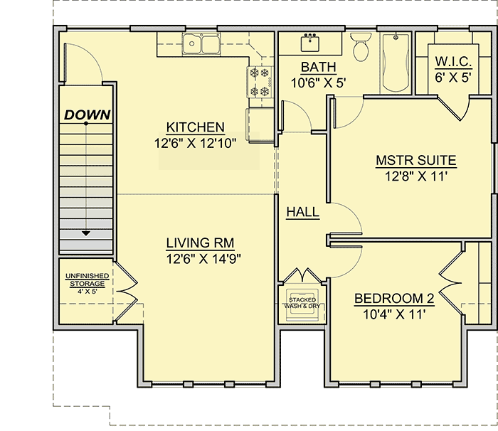 Plan 370011SEN: 2-Bed Carriage House Plan with 2-Car Garage - Floor Plan - 2nd Floor - Carriage, Craftsman, New American