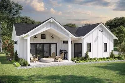 Contemporary Ranch with Vaulted Living Space and Home Office - 1043 Sq Ft