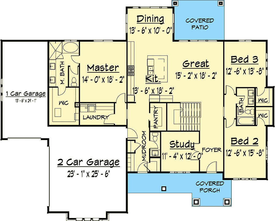 Plan 910012WHD: Exclusive Modern Farmhouse Plan with Optional Finished Lower Level - Floor Plan - Main Level - Farmhouse, Modern Farmhouse