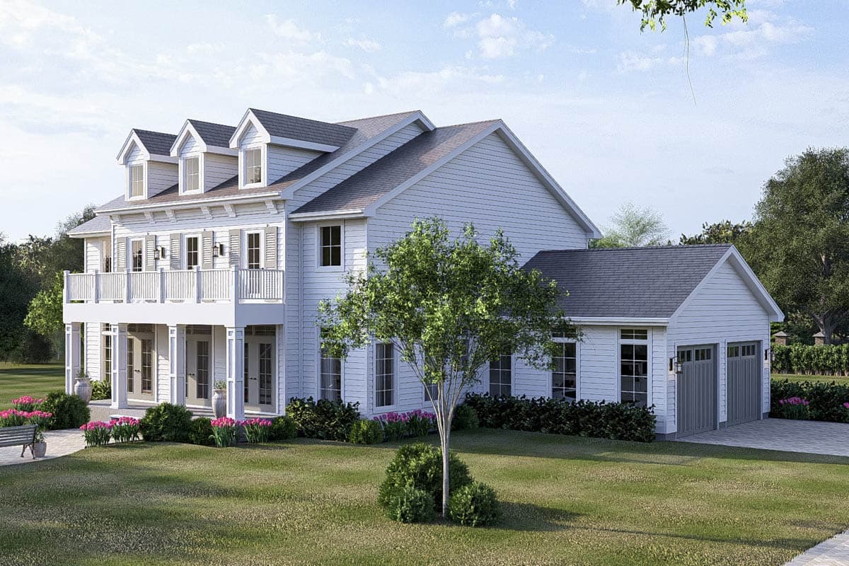Plan 62807DJ: 4-Bed Southern Colonial House Plan with 2-Car Side-Load Garage - Image #6 - Colonial, Southern