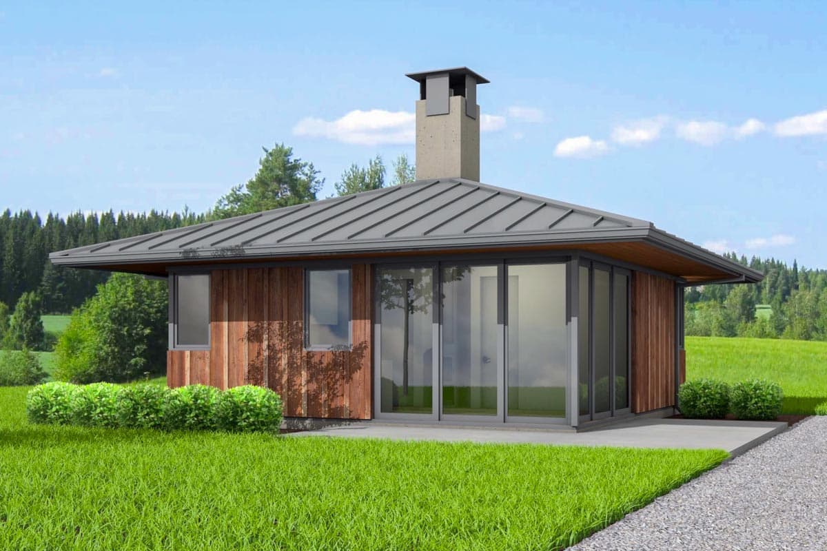 Plan 67757NWL: Modern Tiny Home for Indoor Outdoor Living - Image #4 - Contemporary, Northwest, Rustic, Vacation