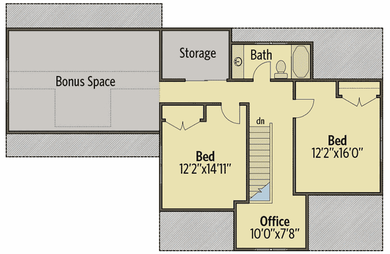 Plan 50176PH: Peaceful Country House Plan with Screened Porch - 1730 Sq Ft - Floor Plan - 2nd Floor - Cottage, Country, Craftsman, Modern Farmhouse, New American
