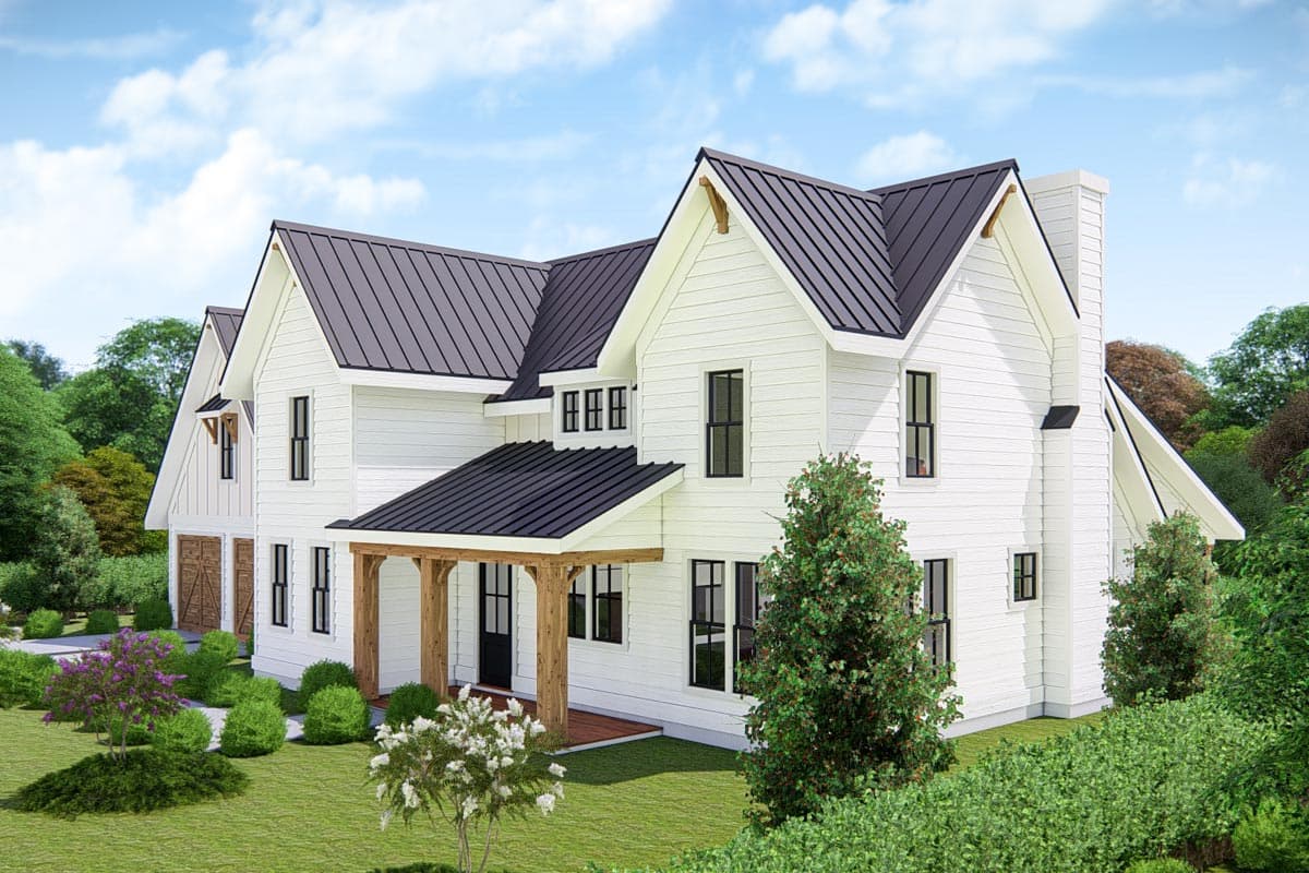 Plan 25411TF: Two-Story Modern Farmhouse with Open Floor Plan - Image #4 - Country, Farmhouse, Modern Farmhouse, New American