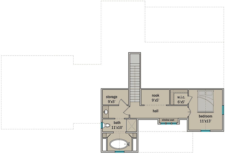 Plan 25411TF: Two-Story Modern Farmhouse with Open Floor Plan - Floor Plan - 2nd Floor - Country, Farmhouse, Modern Farmhouse, New American