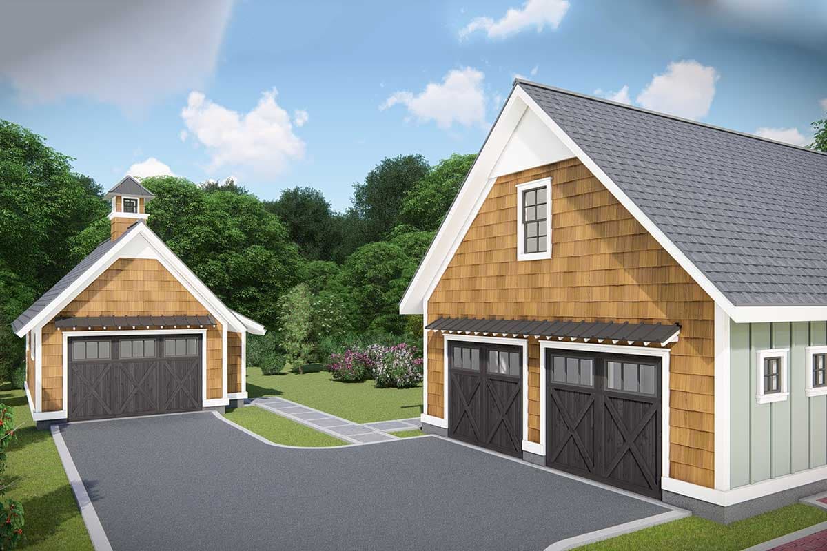 Plan 25412TF: Country Cottage with Game Room and Bonus Detached Garage - Image #8 - Cottage, Country