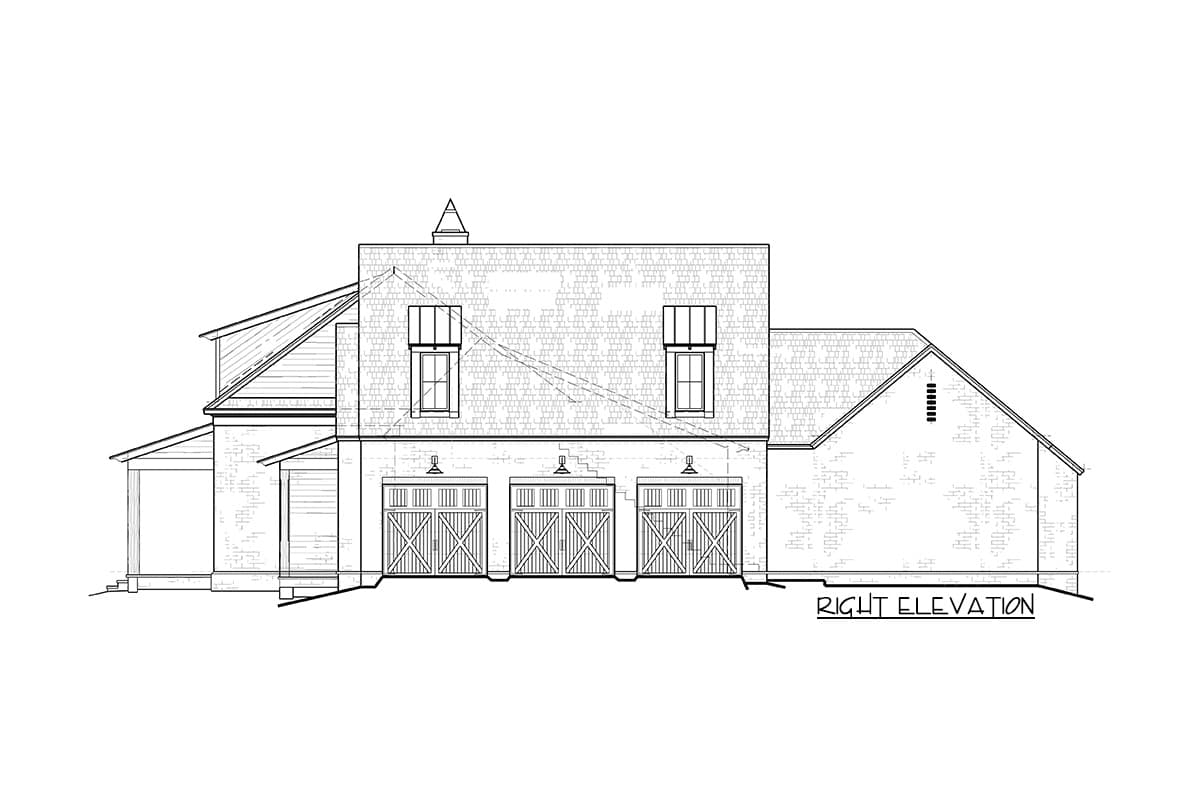 Plan 510120WDY: 5-Bedroom Farmhouse Plan with Main-Floor Master and Upstairs Children's Den - Image #5 - Acadian, Country, Farmhouse, Louisiana-Style, New American, Southern