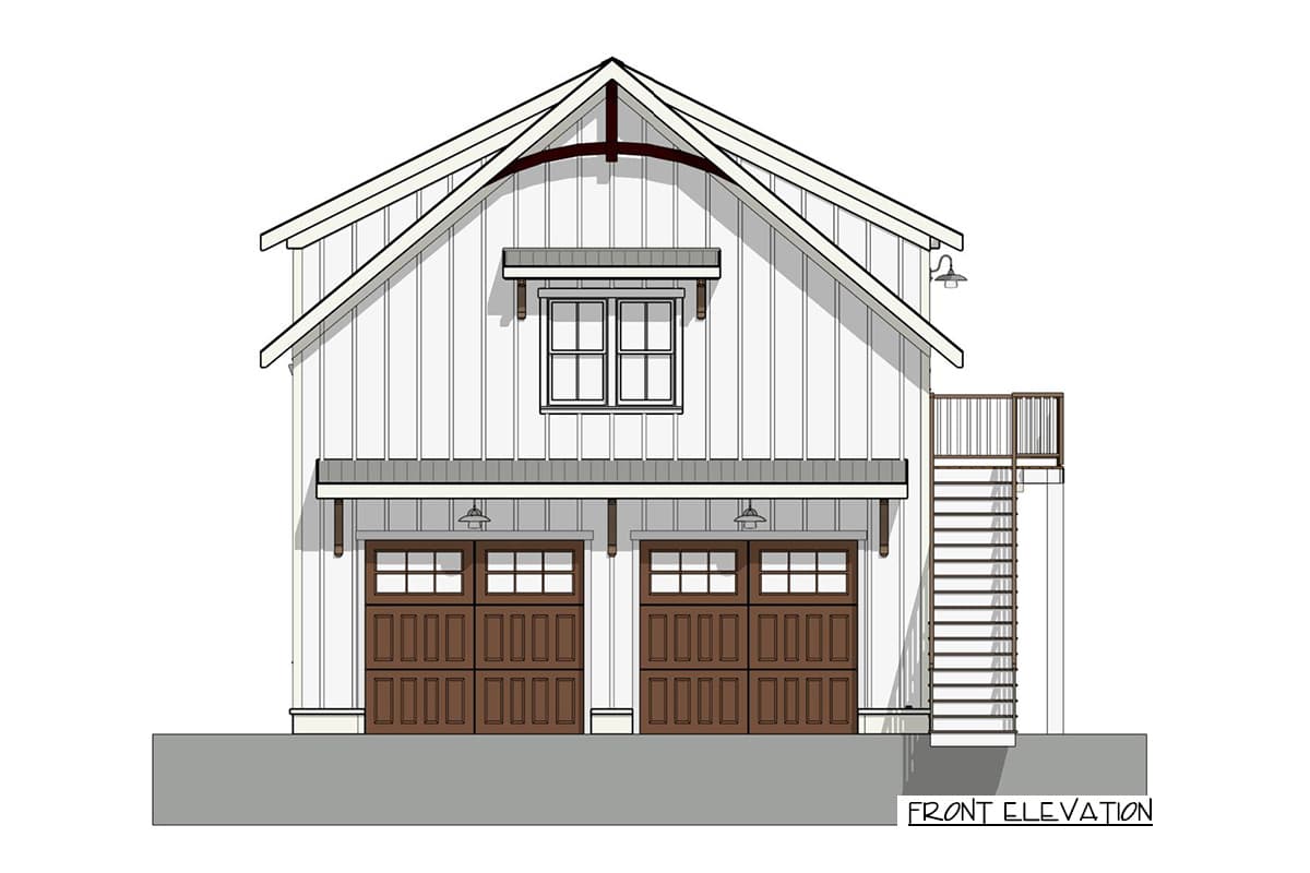 Plan 765018TWN: Comfy Carriage House Plan with Laundry in Master Closet - 650 Sq Ft - Image #10 - Carriage, Cottage, Country, Craftsman, Traditional