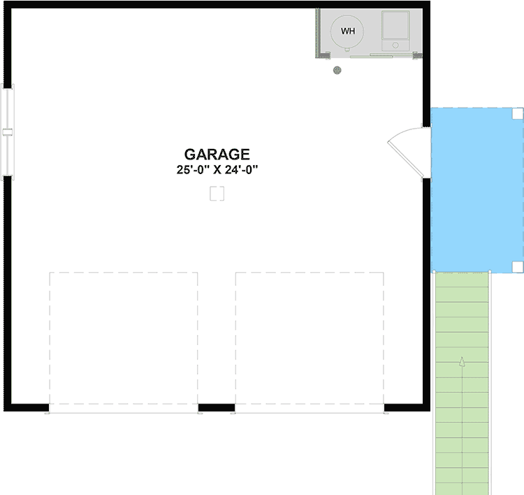 Plan 765018TWN: Comfy Carriage House Plan with Laundry in Master Closet - 650 Sq Ft - Floor Plan - Main Level - Carriage, Cottage, Country, Craftsman, Traditional