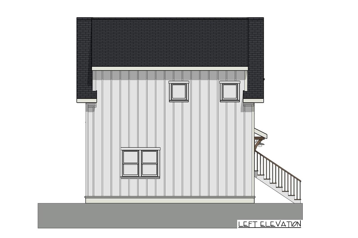 Plan 765018TWN: Comfy Carriage House Plan with Laundry in Master Closet - 650 Sq Ft - Image #11 - Carriage, Cottage, Country, Craftsman, Traditional