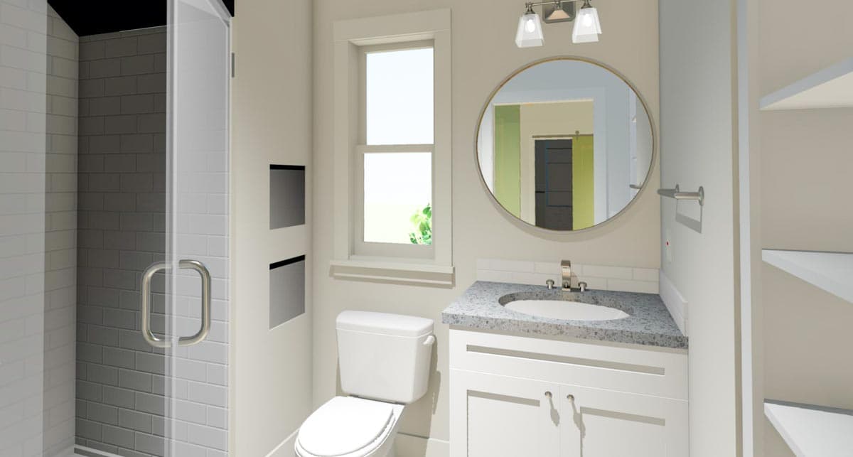 Plan 765018TWN: Comfy Carriage House Plan with Laundry in Master Closet - 650 Sq Ft - Image #8 - Carriage, Cottage, Country, Craftsman, Traditional