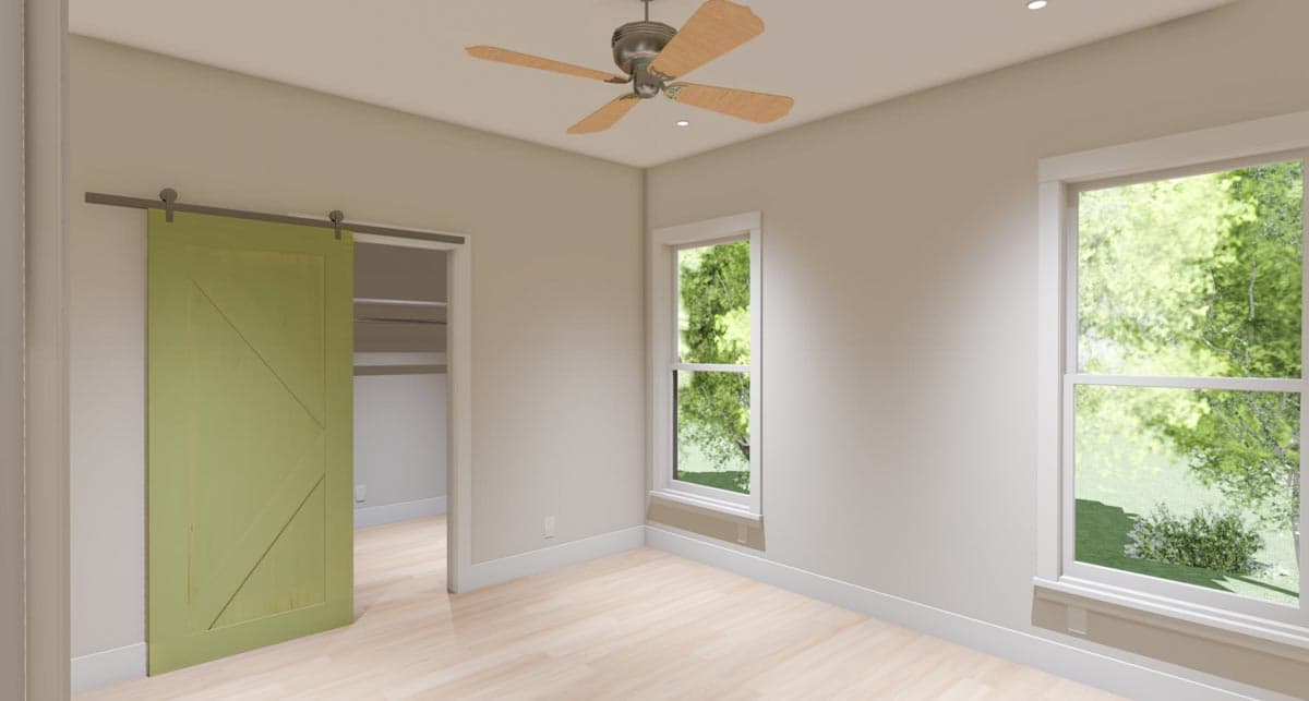 Plan 765018TWN: Comfy Carriage House Plan with Laundry in Master Closet - 650 Sq Ft - Image #7 - Carriage, Cottage, Country, Craftsman, Traditional