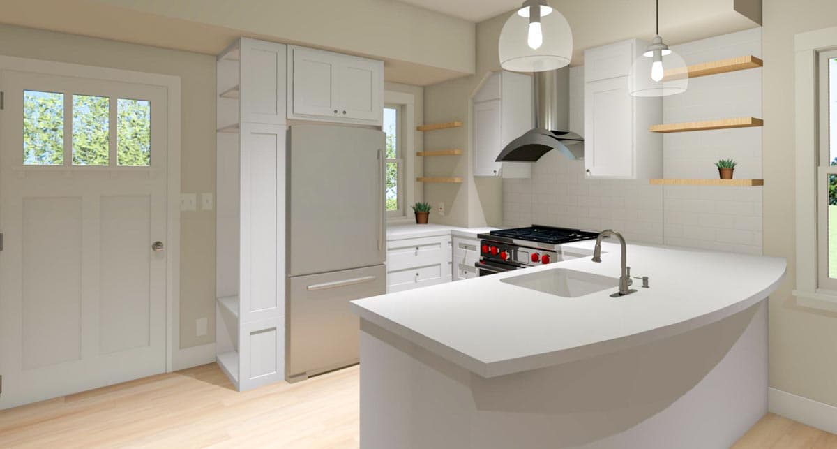 Plan 765018TWN: Comfy Carriage House Plan with Laundry in Master Closet - 650 Sq Ft - Image #6 - Carriage, Cottage, Country, Craftsman, Traditional