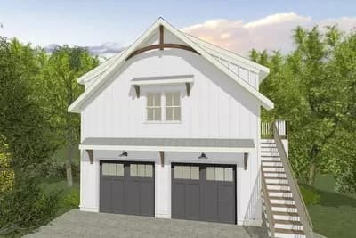 Comfy Carriage House Plan with Laundry in Master Closet - 650 Sq Ft