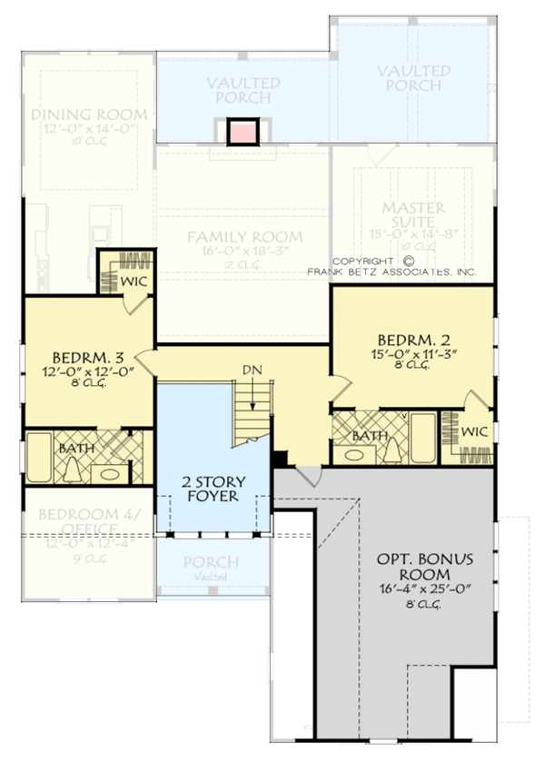 Plan 710340BTZ: New American House Plan with Flex and Beamed Family Room - 2311 Sq Ft - Floor Plan - 2nd Floor - Country, Farmhouse, Modern Farmhouse, New American