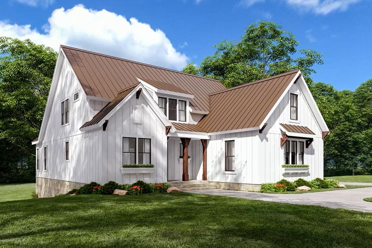 Plan 710340BTZ: New American House Plan with Flex and Beamed Family Room - 2311 Sq Ft - Image #8 - Country, Farmhouse, Modern Farmhouse, New American