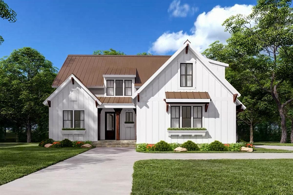 Plan 710340BTZ: New American House Plan with Flex and Beamed Family Room - 2311 Sq Ft - Image #7 - Country, Farmhouse, Modern Farmhouse, New American