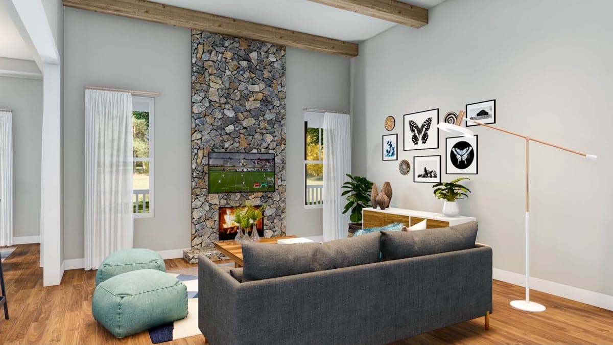 Plan 710340BTZ: New American House Plan with Flex and Beamed Family Room - 2311 Sq Ft - Image #13 - Country, Farmhouse, Modern Farmhouse, New American