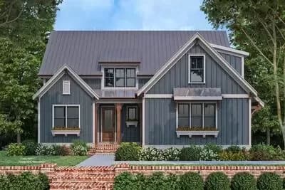 New American House Plan with Flex and Beamed Family Room - 2311 Sq Ft