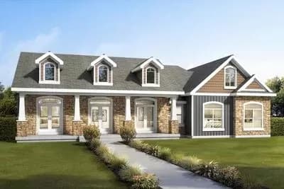 3-Bed Hill Country Home Plan with Split Bedrooms