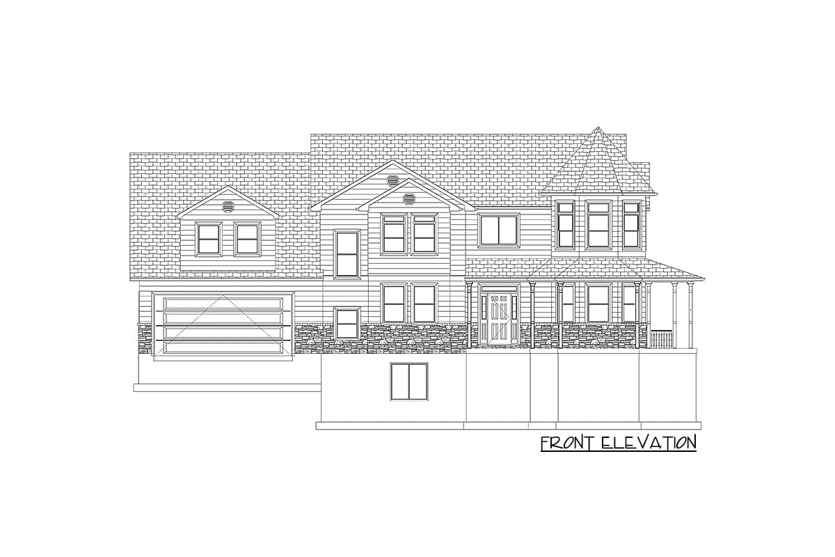 Plan 61340UT: Two-Story Country House Plan with Lower-Level Apartment - Image #32 - Country, Victorian