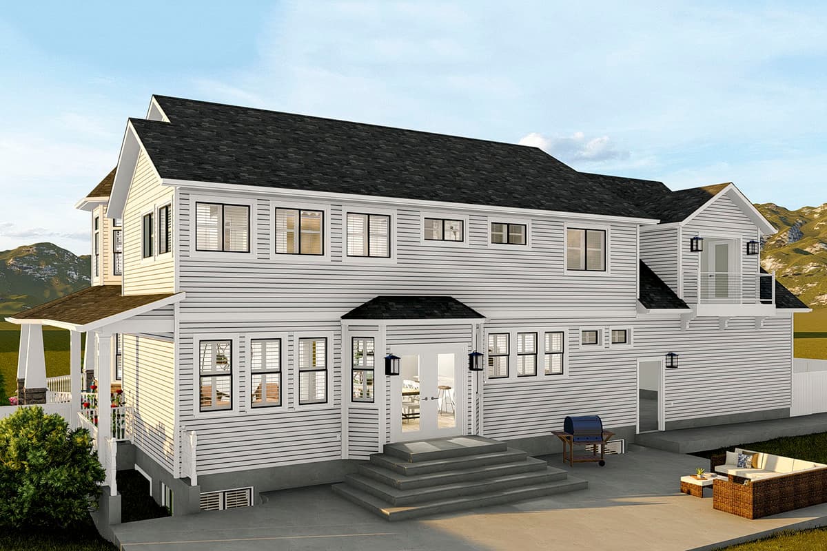 Plan 61340UT: Two-Story Country House Plan with Lower-Level Apartment - Image #5 - Country, Victorian