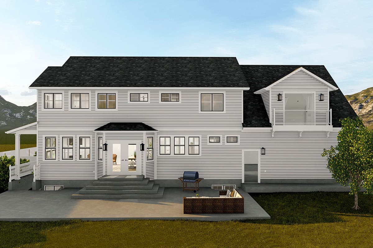Plan 61340UT: Two-Story Country House Plan with Lower-Level Apartment - Image #6 - Country, Victorian