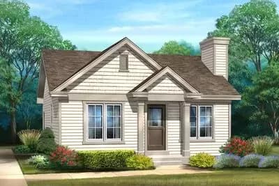 Tiny House Plan with L-Shaped Kitchen
