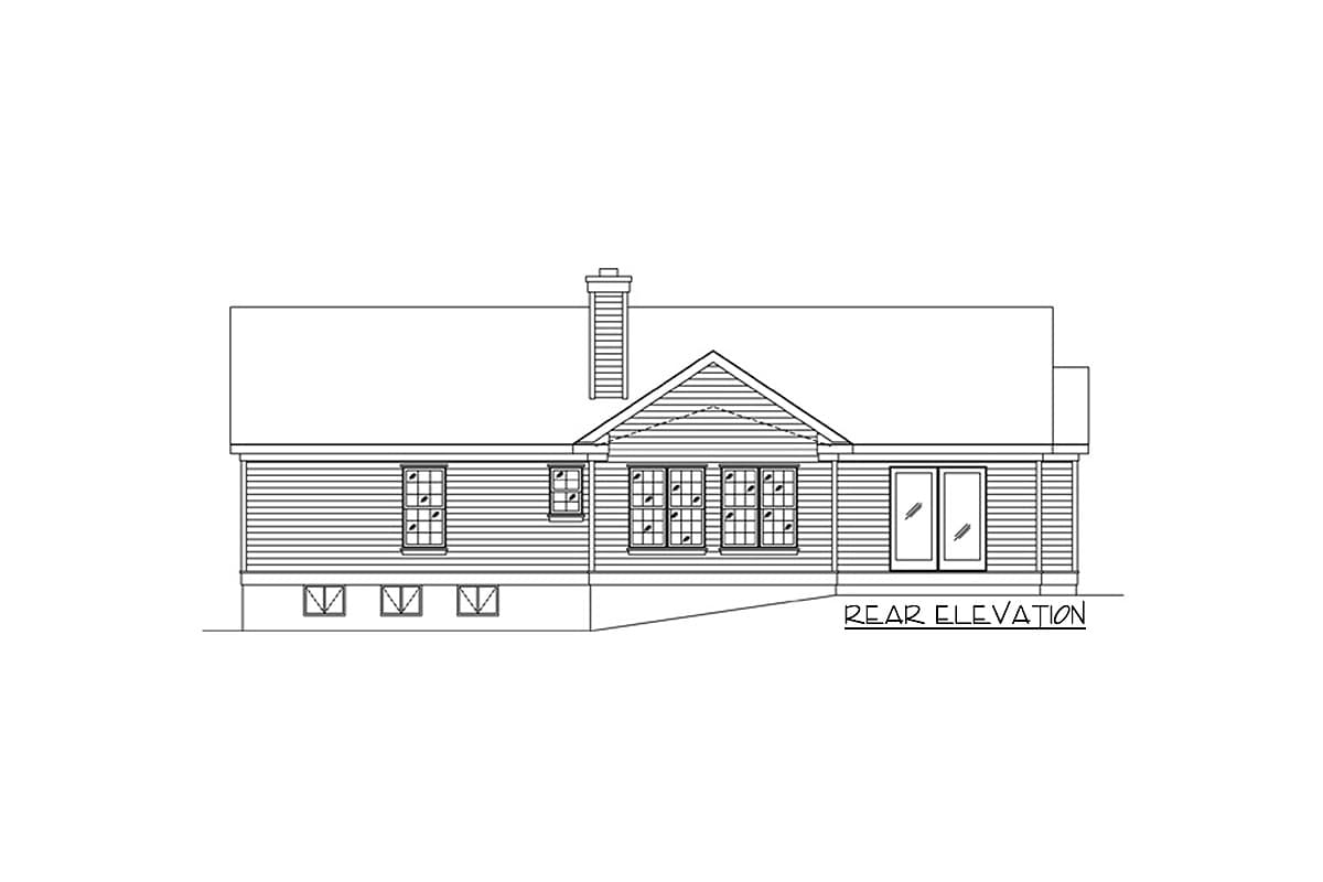 Plan 22130SL: 3-Bed Traditional House Plan with Double Garage - 1684 Sq Ft - Image #4 - Ranch, Traditional