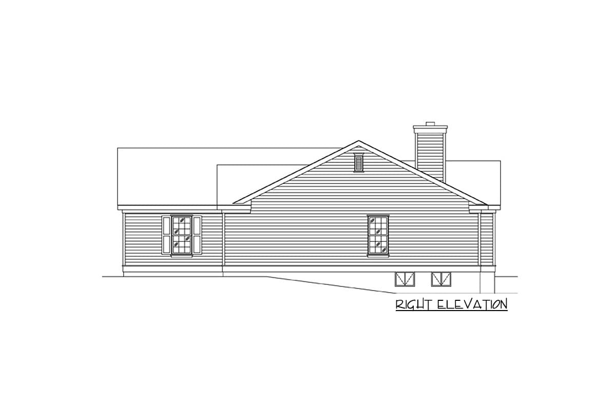 Plan 22130SL: 3-Bed Traditional House Plan with Double Garage - 1684 Sq Ft - Image #5 - Ranch, Traditional