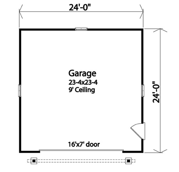 Plan 22136SL: Detached 2-Car Garage with Pergola - Floor Plan - Main Level