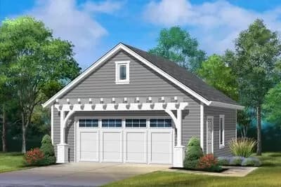 Detached 2-Car Garage with Pergola