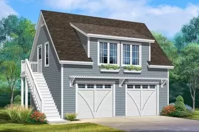 Detached Garage Plan with Upstairs Potential - 638 Sq Ft