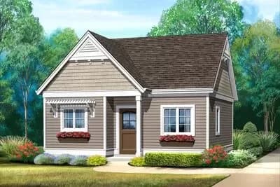 Adorable Tiny Home Plan with Vaulted Ceiling