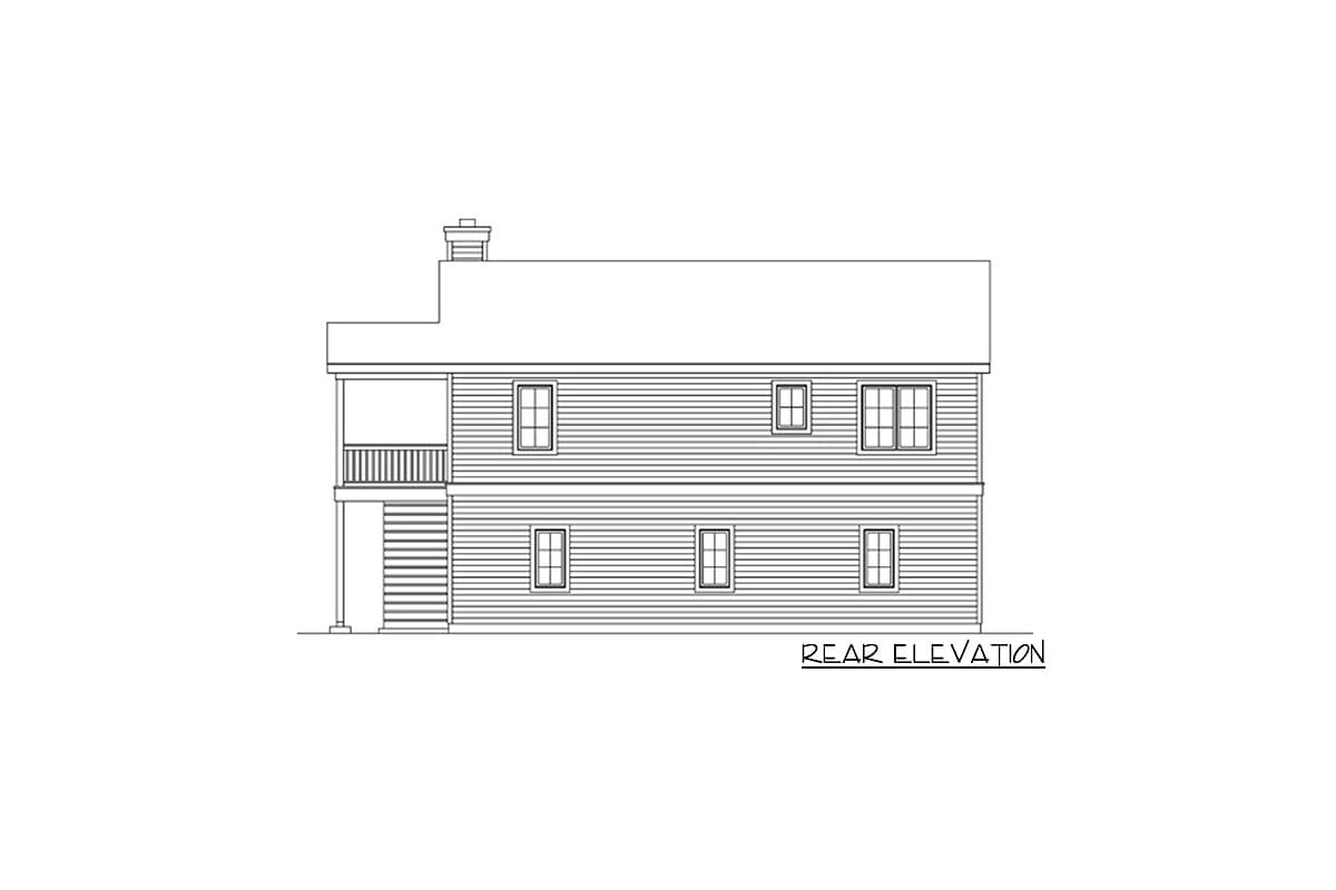 Plan 22145SL: 2-Bed Carriage House Plan with 3-Car Garage - Image #4 - Carriage, Traditional, Vacation