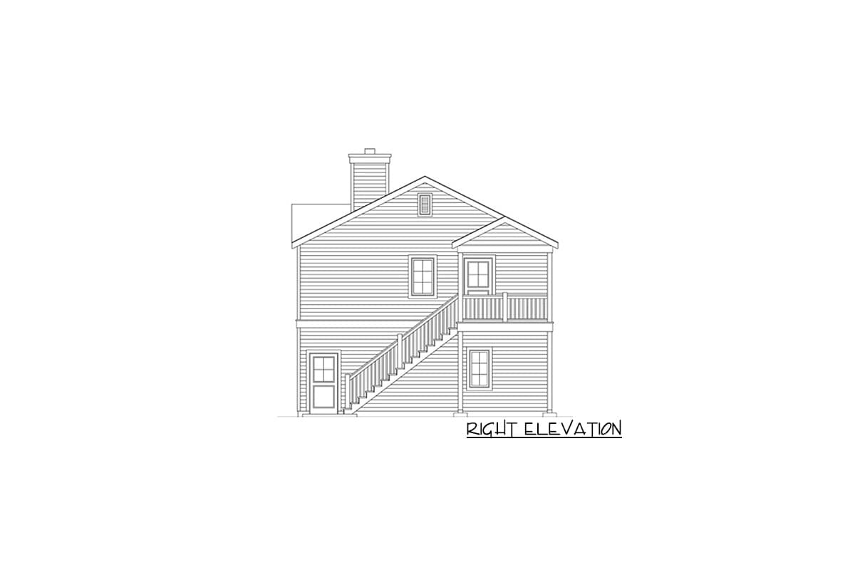 Plan 22145SL: 2-Bed Carriage House Plan with 3-Car Garage - Image #5 - Carriage, Traditional, Vacation