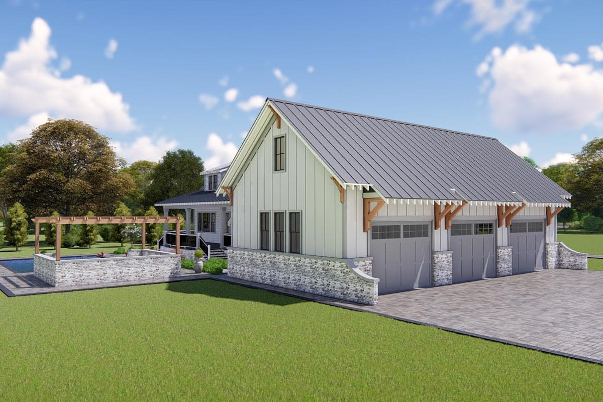 Plan 25414TF: 4-Bed Modern Farmhouse Plan with Front and Back Covered Porch - Image #8 - Country, Farmhouse, Modern Farmhouse, New American
