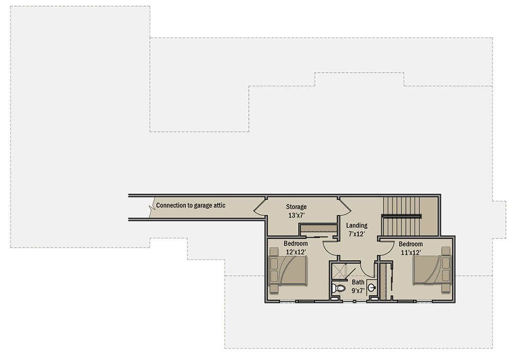 Plan 25414TF: 4-Bed Modern Farmhouse Plan with Front and Back Covered Porch - Floor Plan - 2nd Floor - Country, Farmhouse, Modern Farmhouse, New American