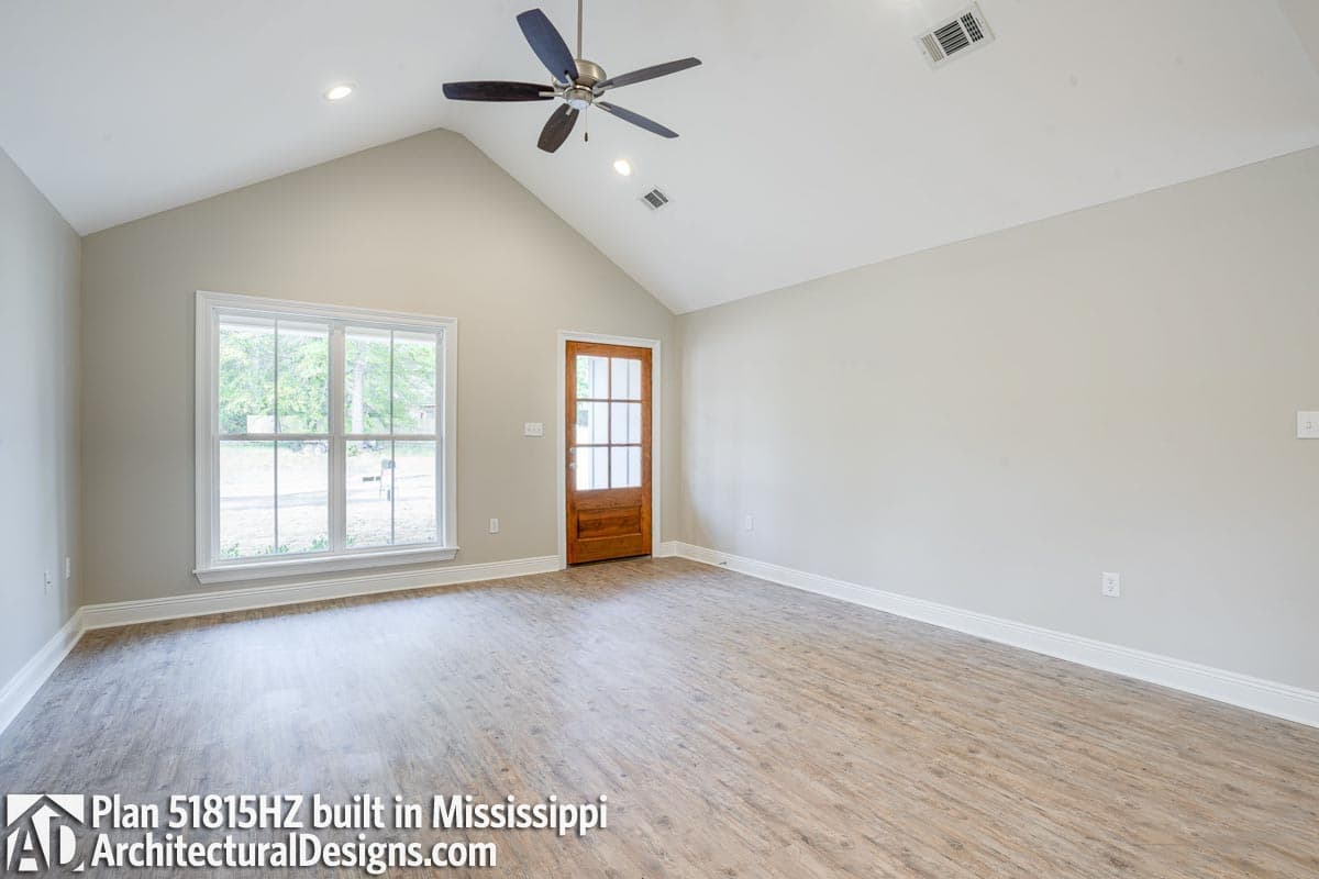 Plan 51815HZ: 3-Bed Ranch House Plan with Vaulted Ceiling - 1292 Sq Ft - Image #5 - Cottage, Country, Craftsman, New American, Traditional