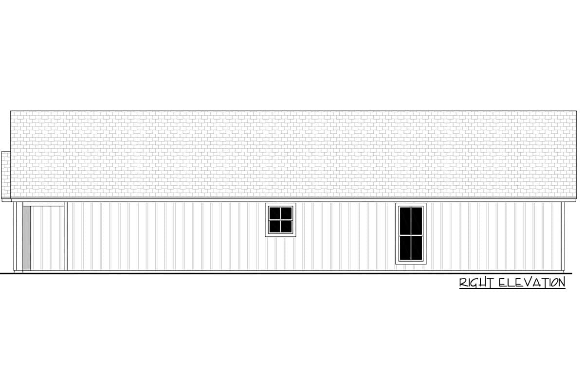 Plan 51815HZ: 3-Bed Ranch House Plan with Vaulted Ceiling - 1292 Sq Ft - Image #12 - Cottage, Country, Craftsman, New American, Traditional