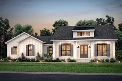 Country Craftsman House Plan with Split Bedrooms