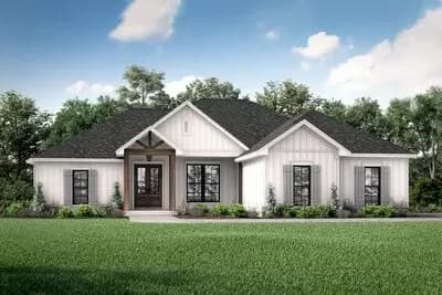 4-Bed Contemporary Farmhouse Plan with Private Master Suite